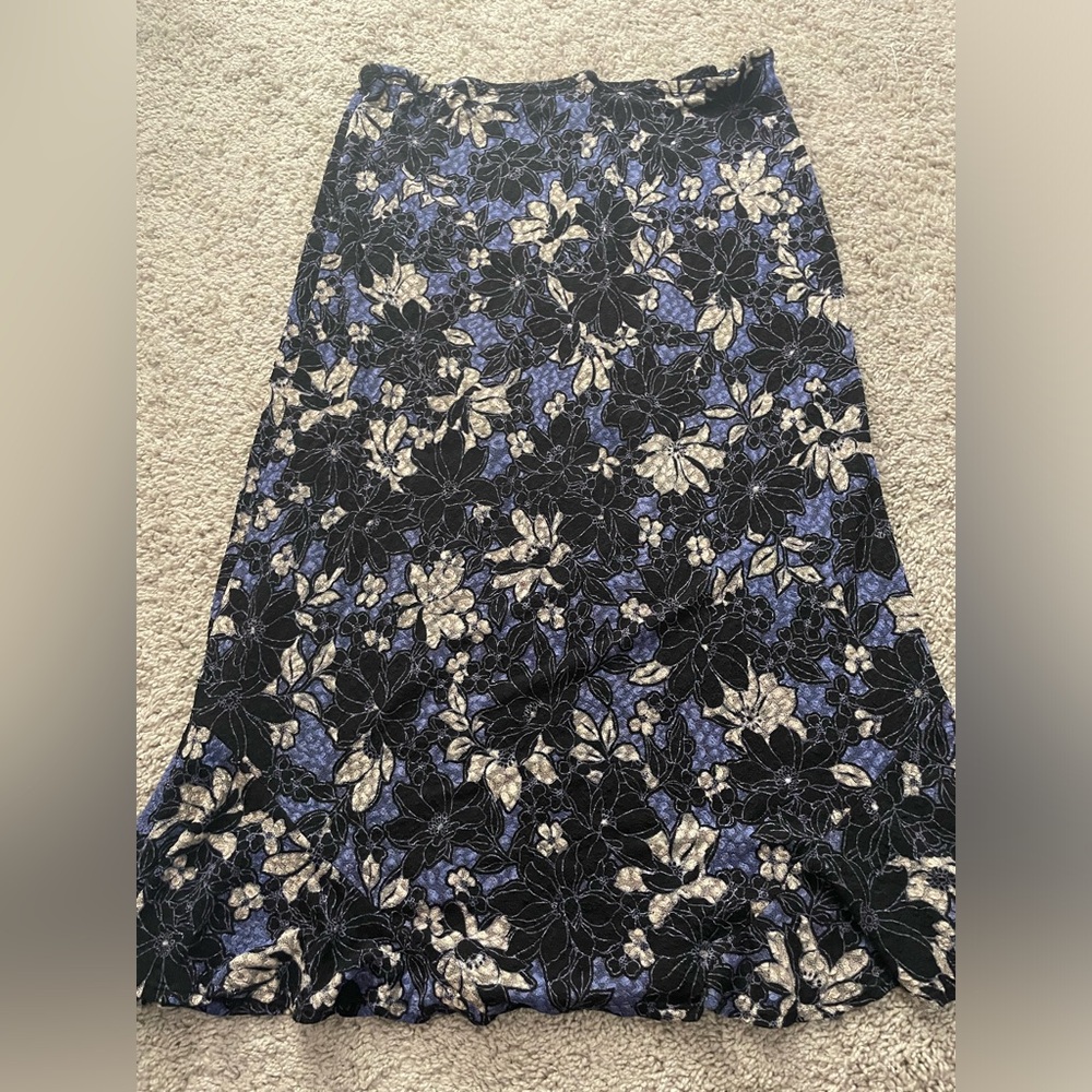 Notations flower print maxi skirt